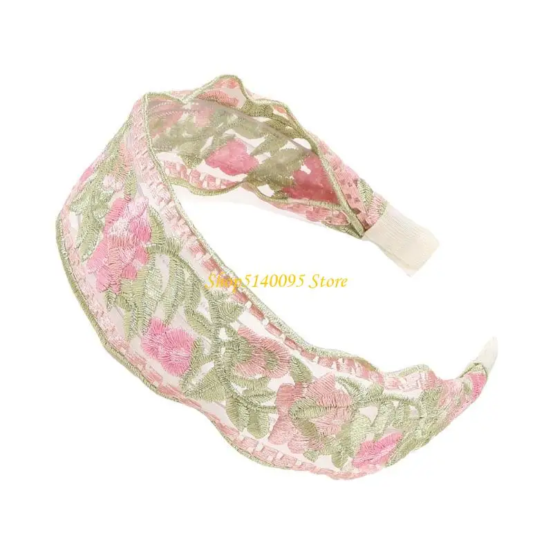 

DXAE Elegant Embroider Flower Headband For Women Breathable New Chinese Styles Hairhoop For Vintage Styles and Everyday Use