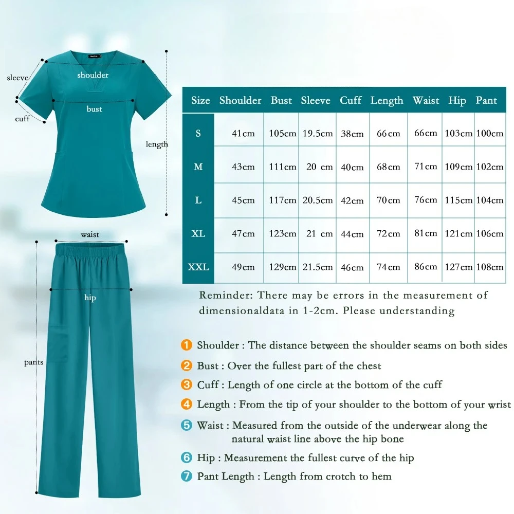 간호사 의료 유니폼 고품질 애완동물 미용 관리 작업복 세트 수술복 수술실 수술 가운 반팔 신축성 바지