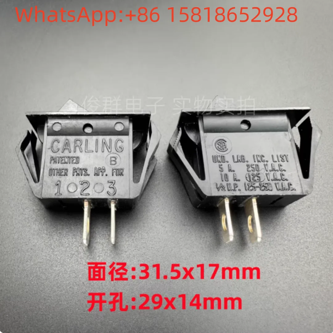 2pcs Imported US CARLING 2-Pin 2-Position Rocker Switch 10A 125V