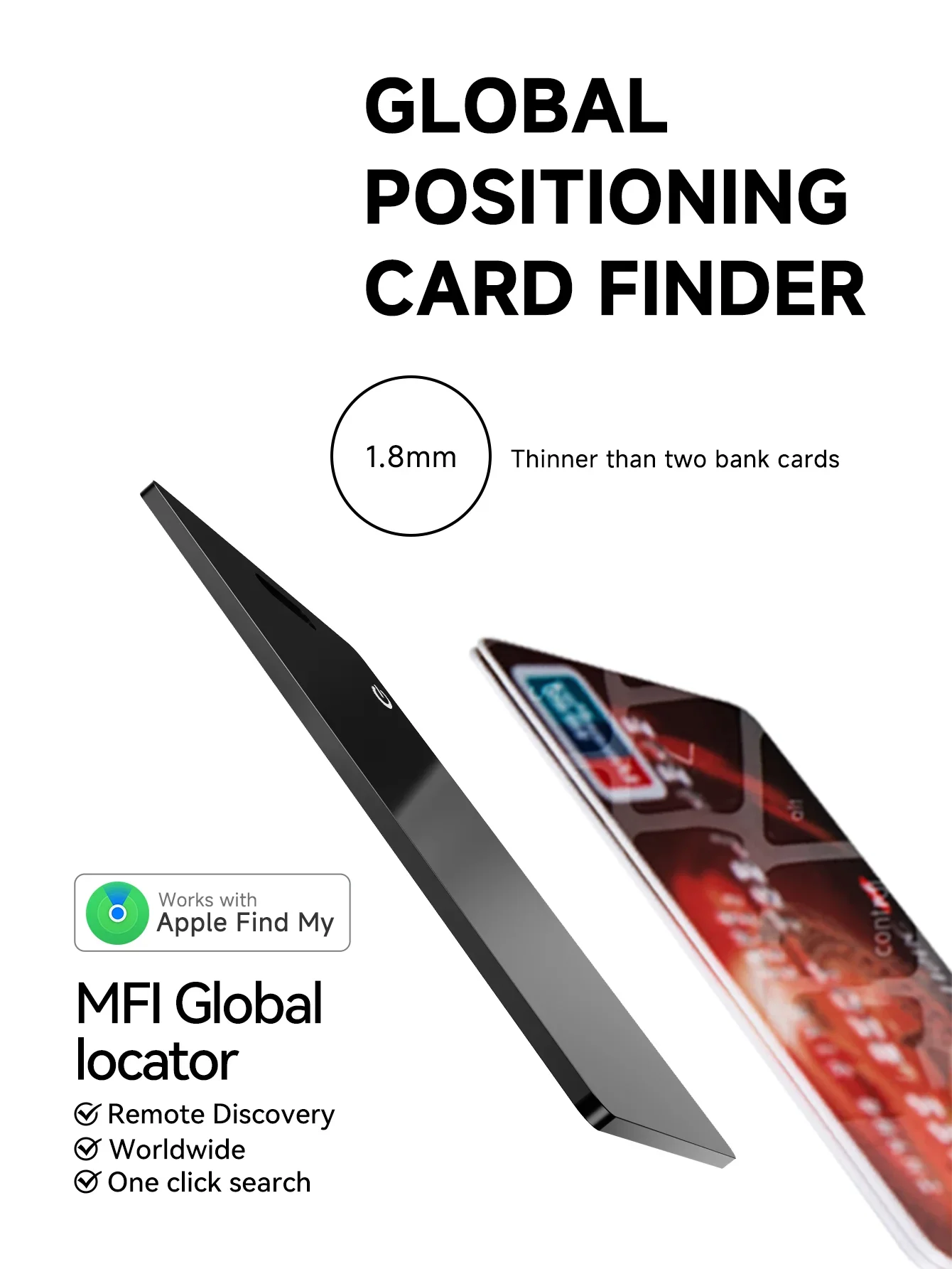 Smart Card Finder GPS Tracker Positioning Anti-loss Device  GPS Tracker For Apple Find My Smart Tag Locator Wallet Tracker Card