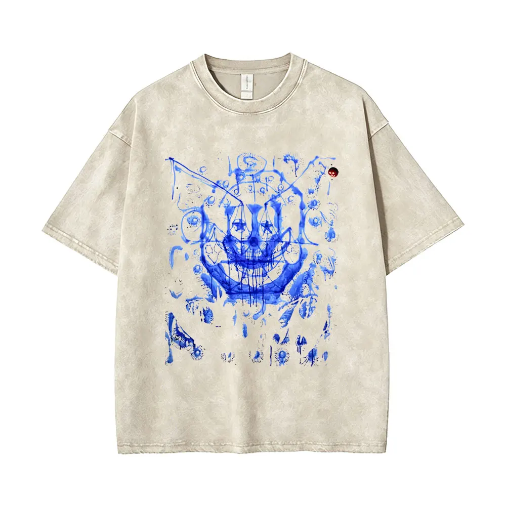

Rapper Bladee 333 Vintage Washed T-shirt Retro Ecco2k‌ Drain Gang Graphic T-shirts Men Women Hip Hop Fashion Pop Music T Shirts