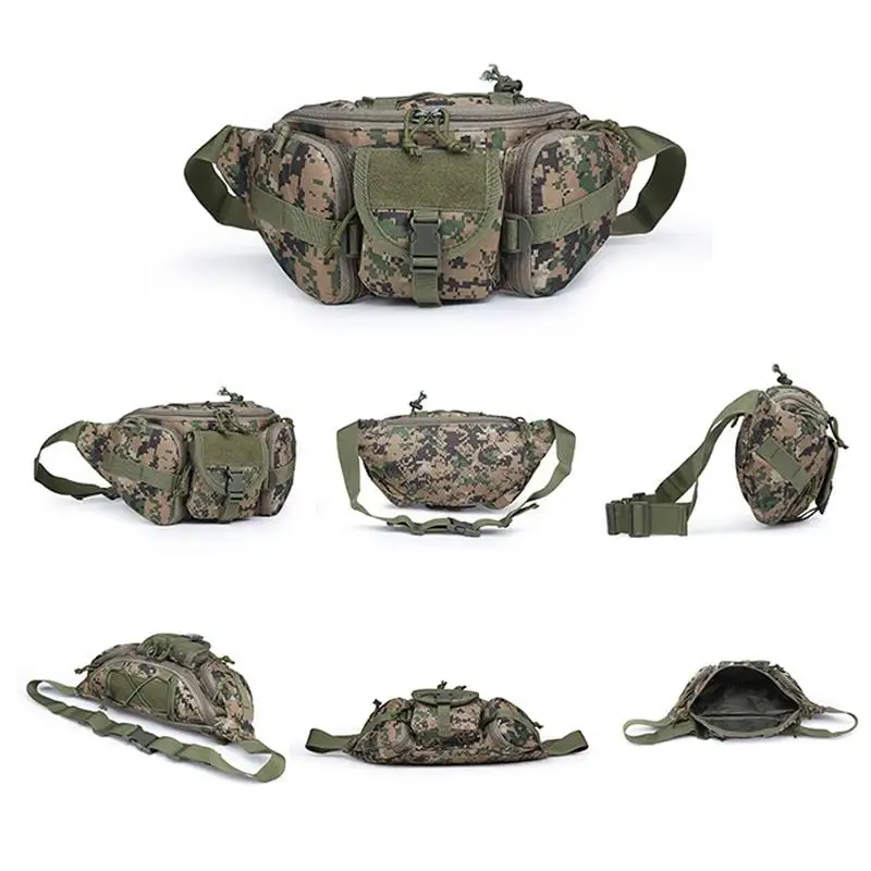 Outdoor Waist Bag Men\'s Tactical Waterproof Molle Camouflage Hunting Hiking Climbing Nylon Mobile Phone Belt Pack Combat Bags