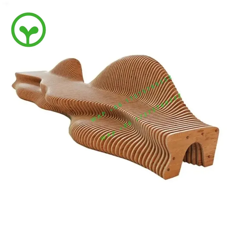 26 StyleOutdoor Shopping Mall Wooden Slice Leisure Seat Airport Lobby Public Waiting Area Art Creativity Special-shaped Seat