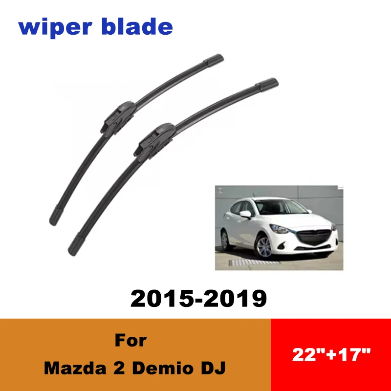 

For Mazda 2 Demio DJ 2015-2019 car front wiper blades silent wiper blades soft rubber windshield wipers accessories