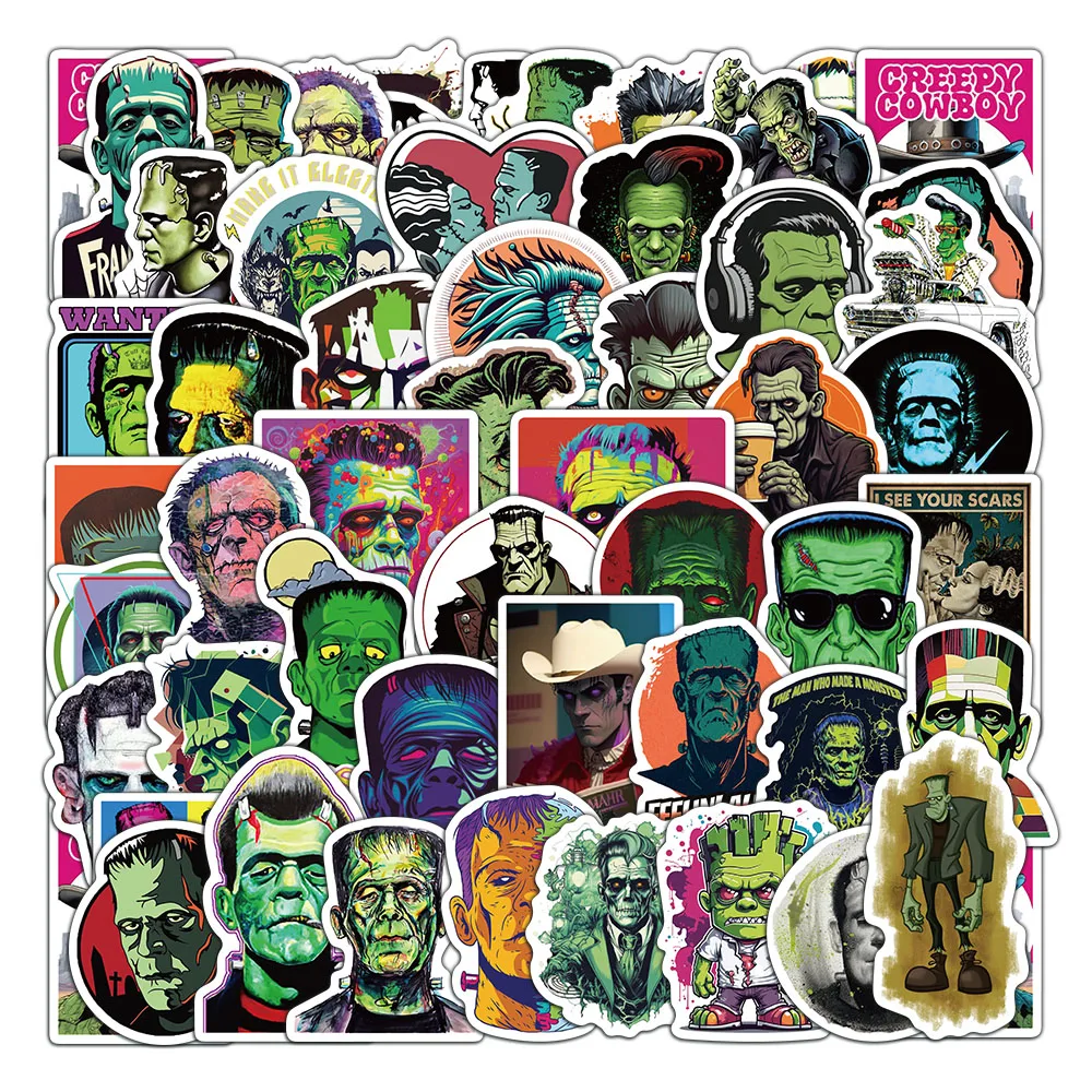 52PCS Frenkenstein Monster Cartoon Stickers Laptop Phone Guitar Big Belly Cup Tablet Stickers