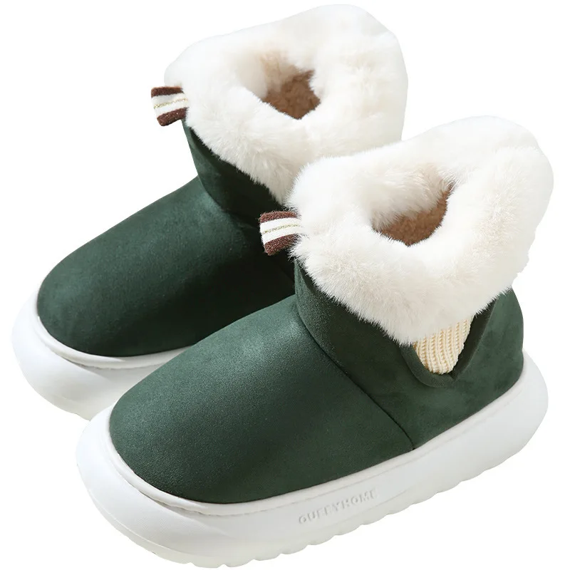 Winter Warm Plush Snow Boots for Women Soft Comfort Non-slip Boots  Outdoor Leisure Cotton Boots Fluffy Home Shoes