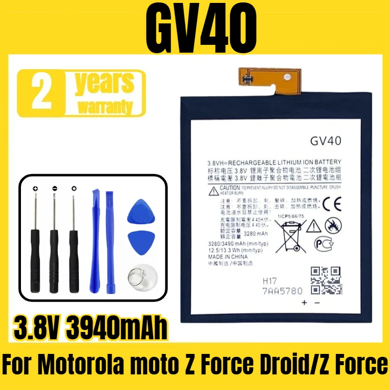 Suitable For Motorola moto Z Force Droid/Z Force Battery GV40 Mobile Phone Battery New Large Capacity Delivery Tool 3.8V 3940mAh