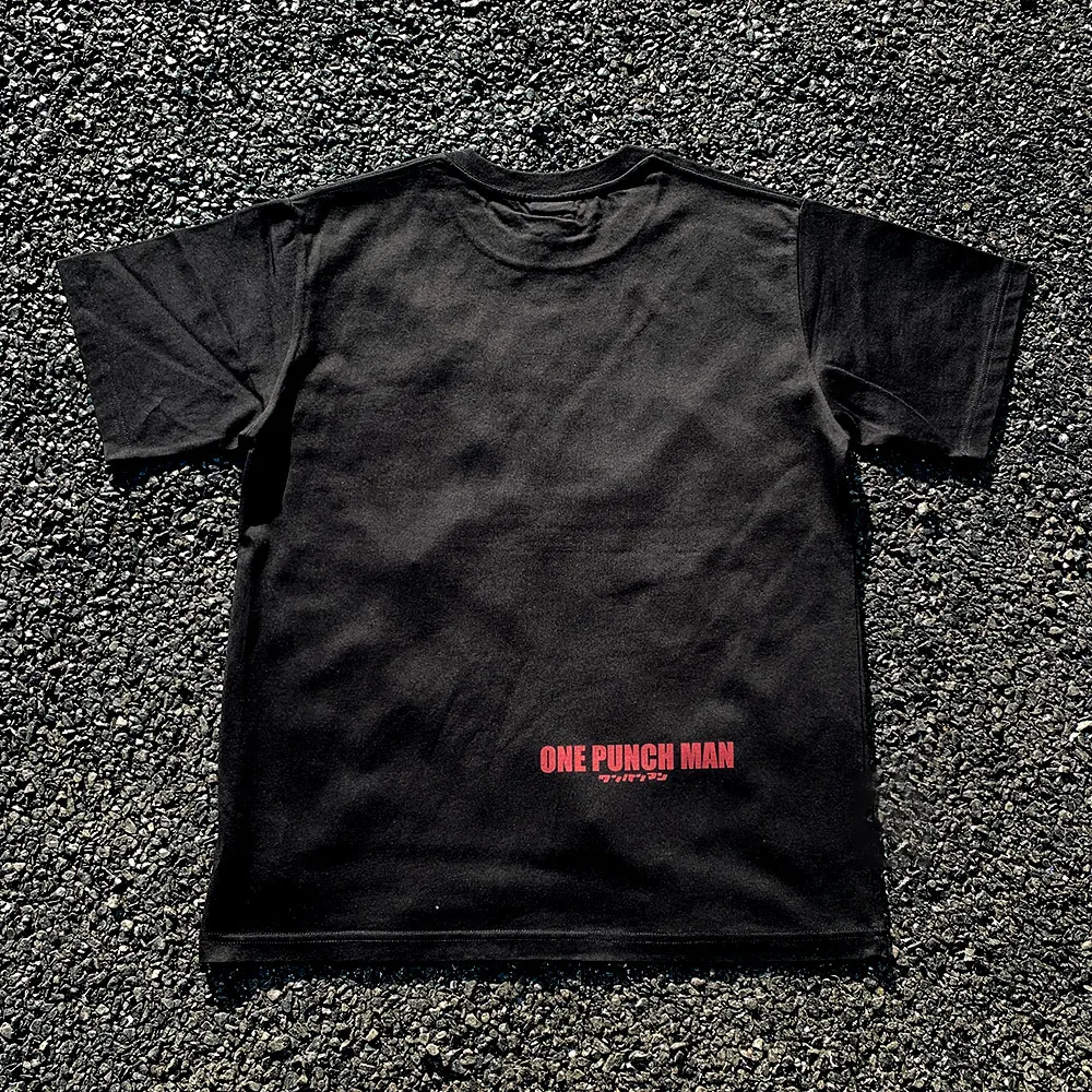 Heavyweight 260G One Punch Man Anime Retro Short Sleeve T-Shirt Couple Matching Cotton Blend round Neck Summer Top