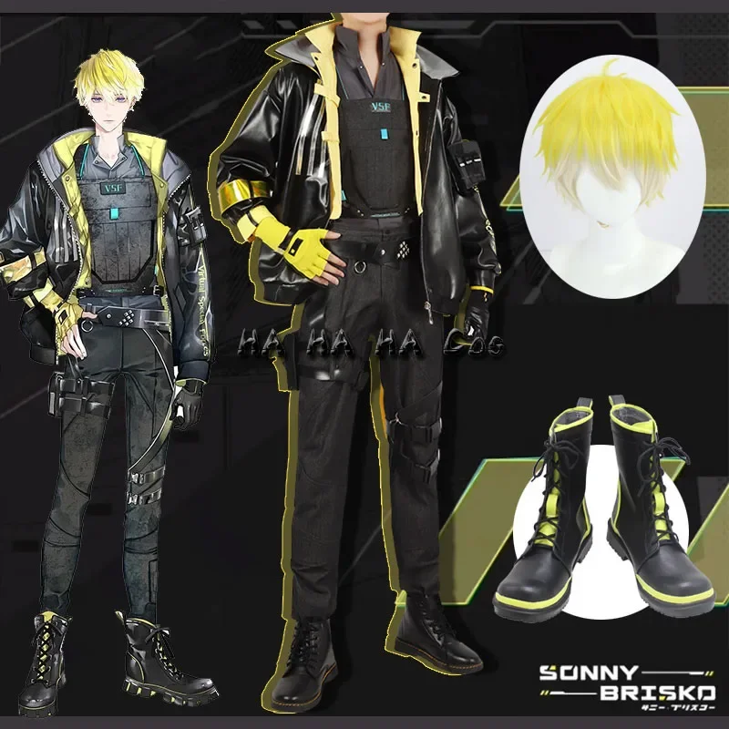 

VTuber Sonny Brisko Anime Cosplay Costume Fashion Handsome Uniform Unisex Activity Party Role Play Clothing Custom-Make Wig