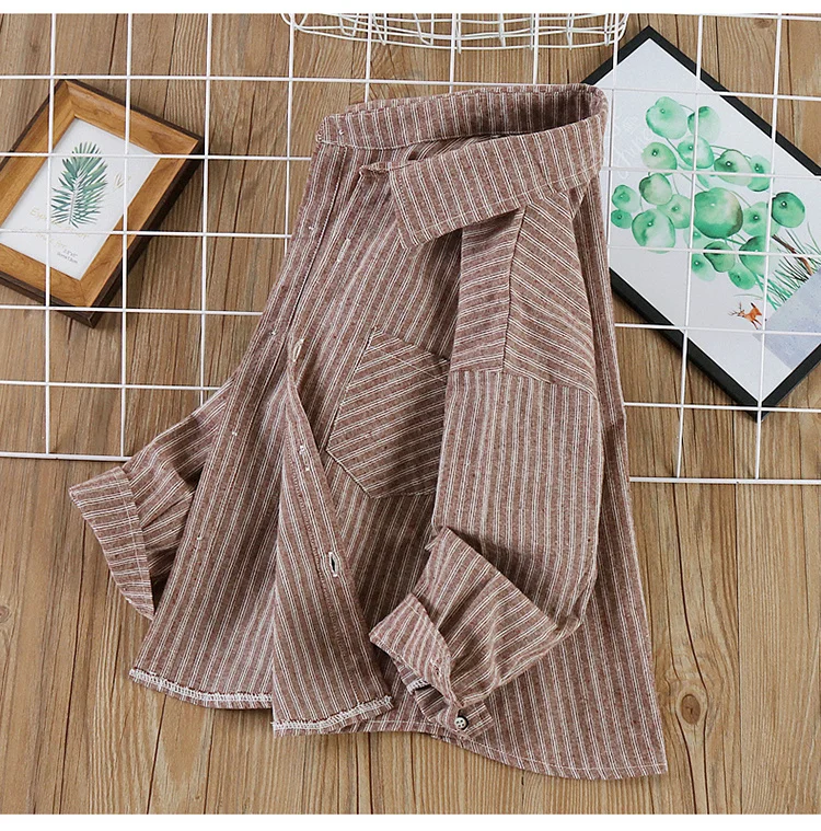 Neues Frühlings-Baumwoll-Langarmhemd für Jungen, Modische High-Street-Oberbekleidung, Oberteile für Teenager, Kariertes Streifenhemd, Alter 5-14 Jahre – Detail 16