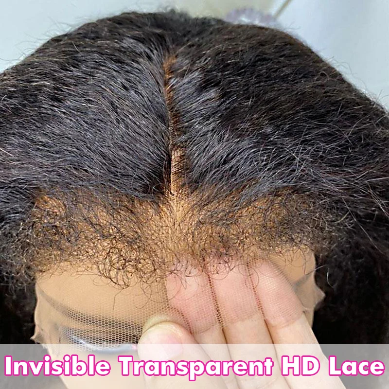 

Kinky Straight Glueless Lace Front Human Hair Wigs Yaki Straight 13x6 HD Lace Frontal Wig Human Hair 250% Lace Wigs for Women
