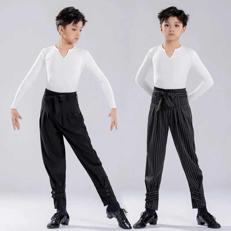 

Boys' Latin dance practice outfit top. Boys performance training suit Spring/Summer sportswear T-shirt. Grade examination suit
