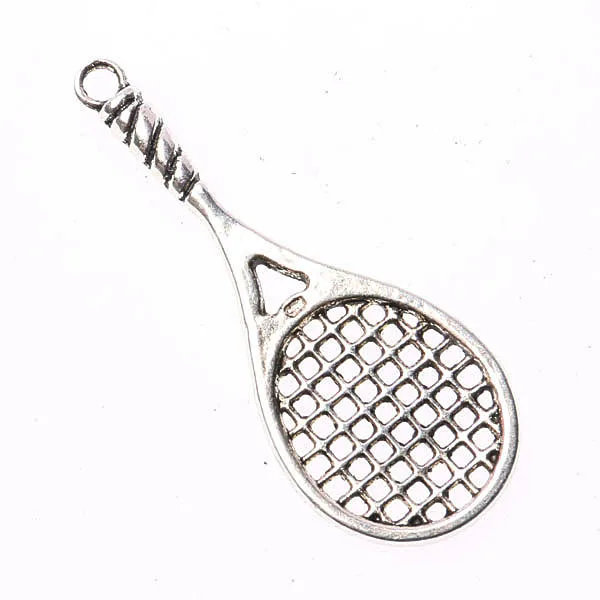 

48*19mm Tibetan Silver Plated 2sided Tennis Racket Charm S 5pcs EF3584 Charms for Jewelry Making