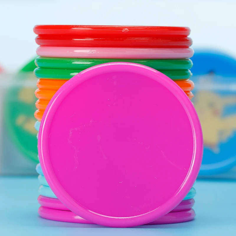 uxcell Lot de 100 jetons de poker en plastique de 3,8 cm - Mini jetons de bingo - Compteurs d'apprentissage - Disques opaques - Jetons de jeu pour jeu et comptage mathématiques
