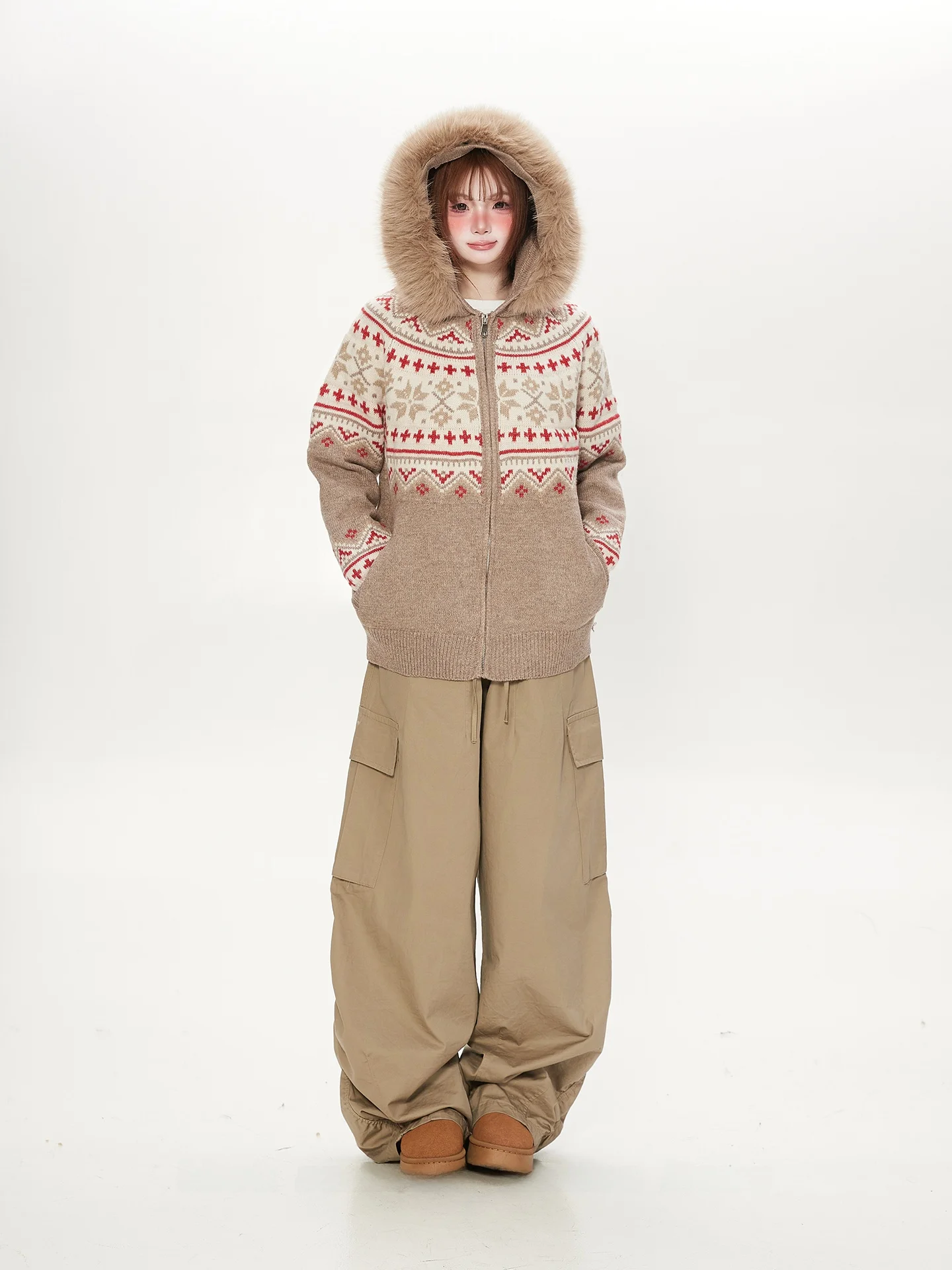 

Женский вязаный свитер с капюшоном, молнией и бахромой, осенне-зимний, в корейском стиле, универсальный, свободный крой