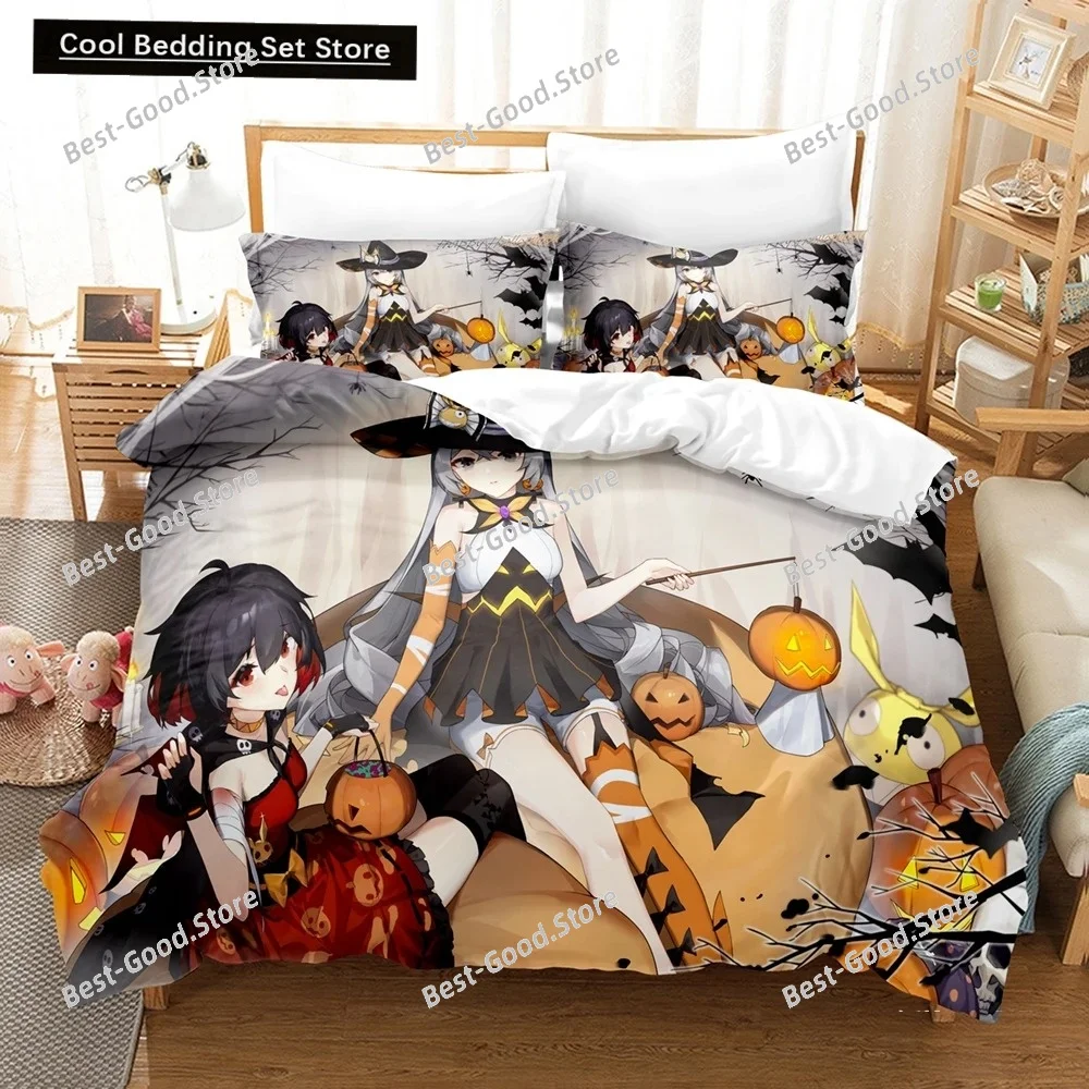 3D Anime Honkai Impact 3rd Bedding Set Printed Decorative Duvet Cover Set Bedclothes Quilt Cover Home For Home Textiles