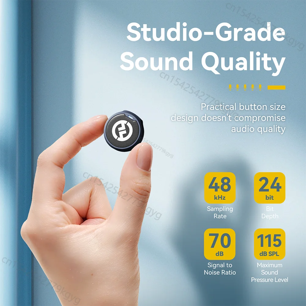 نظام ميكروفون Hollyland Lark M2 اللاسلكي Lavalier بطول 300 متر، ميكروفون صغير لطية صدر السترة لكاميرات iPhone Android