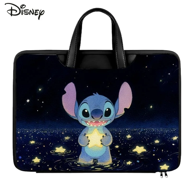 

Stitch 2025 Новая сумка для компьютера, модная женская сумка высокого качества из искусственной кожи с героями мультфильмов, универсальная сумка для хранения планшета для деловых поездок