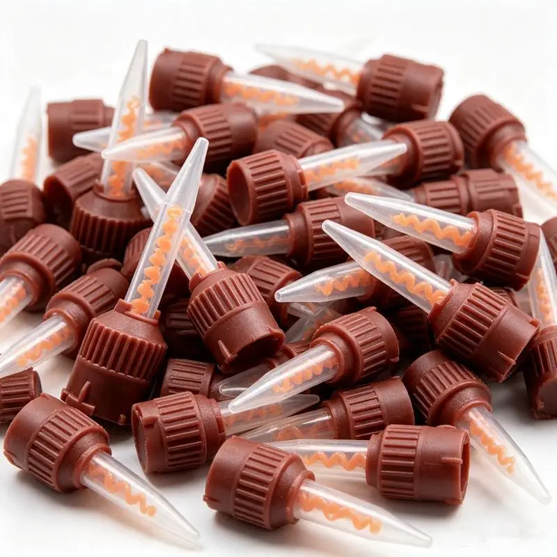 25Pcs Dual Adhesive Mixing Tips Uniform Mixing Effect Smooth Glue Output For Dental Restoration Jobs