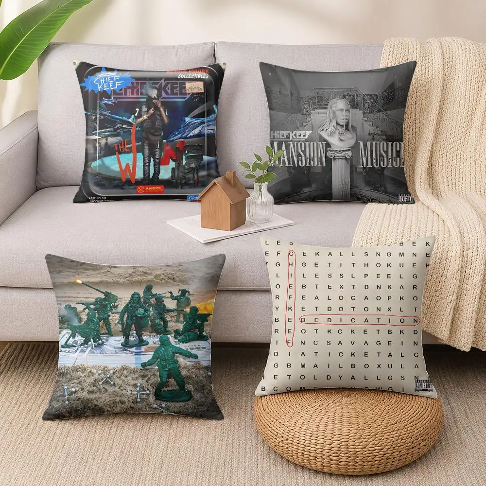 C-Chief Keef Singer Cushion Cover Soft Short Plush Pillow Cases Hidden Zipper Cutecore Sofa Bedroom Home Decor Gift