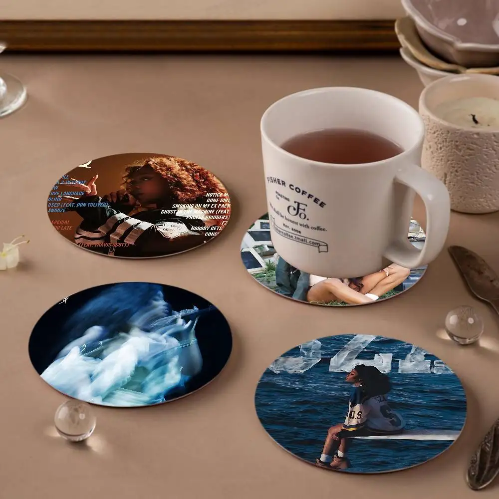 Pop Singer Sza 1pc Pattern Coaster Tea Cup Heat Insulation Pad Anti-scalding Anti-slip Table Bowl Plate Mat