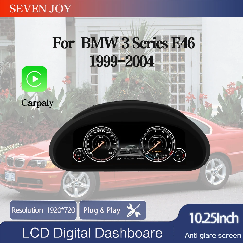 Digital instrument cluster For BMW 3 Series E46 1999–2004  HD screen Wireless CarPlay Odometer,speedometer cluster,Dashboard