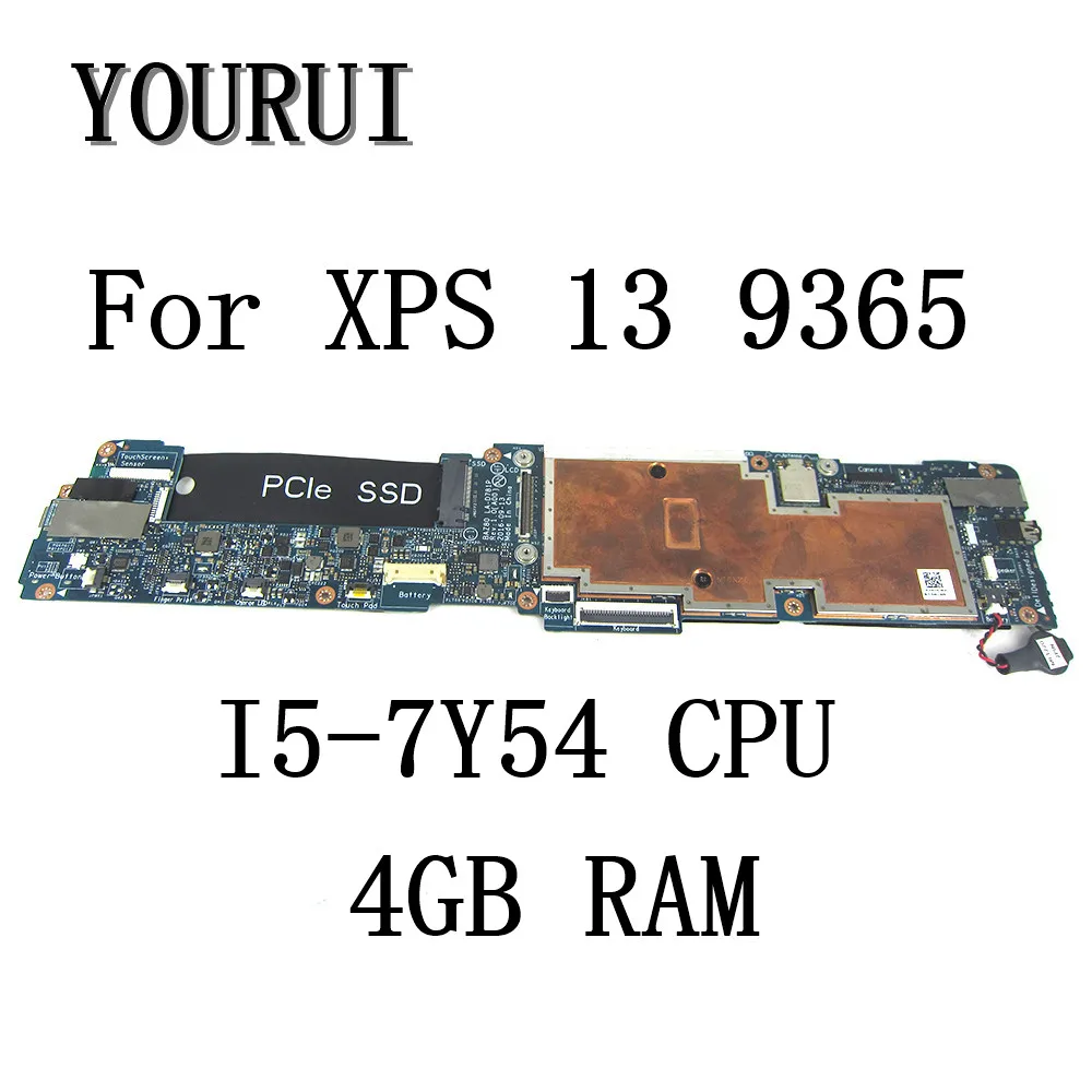 

For DELL XPS 13 9365 Laptop Motherboard I5-7Y54 CPU 4GB RAM LA-D781P CN-053HN6 053HN6 53HN6 Mainboard