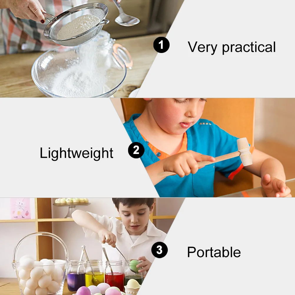 20 قطعة الأطفال ضرب المطارق الخشبية الصغيرة التعليمية مطارق مقبض طويل مونتيسوري قصف البراعة تحسين اليد العين #4