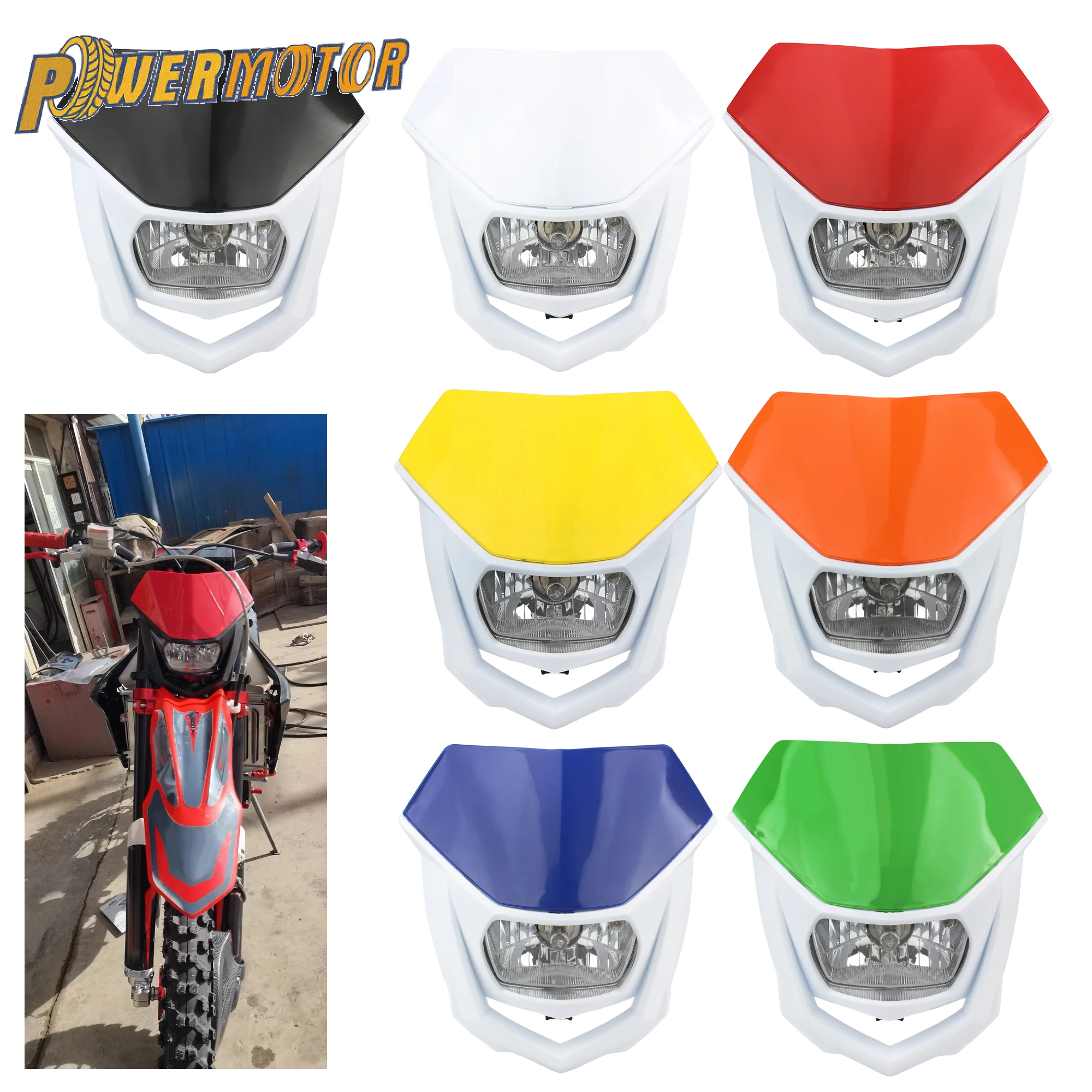 Motorcycle Headlight Panel for Honda CRF23 XR230 Suzuki Kawasaki KLX150 Yamaha WR450 Universal Accessories Enduro Motocross