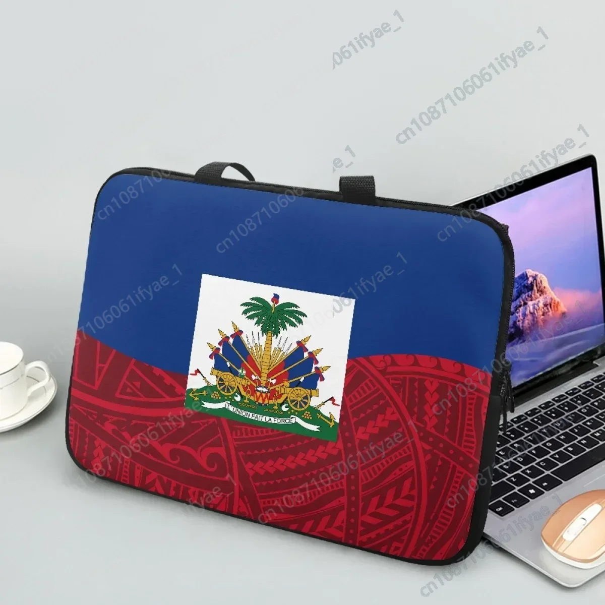 Haiti Polynesian Print Laptop Sleeve Protective Fashion Soft Zipper Shoulder Bag Carrying Case For 10 12 13 15 17Inch Tablet Bag