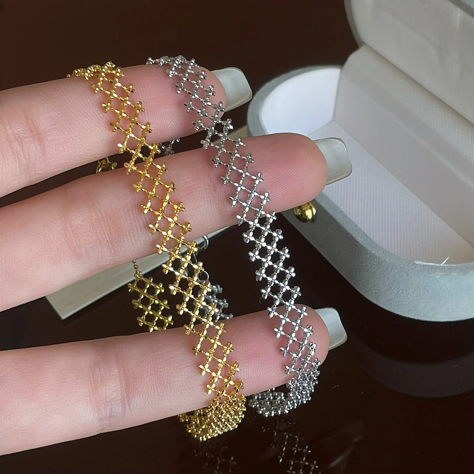s925-pure-silver-luxury-flashing-lace-pullable-bracelet-women-elegant-fashionable-versatile-quality-handmade-woven-bracelet