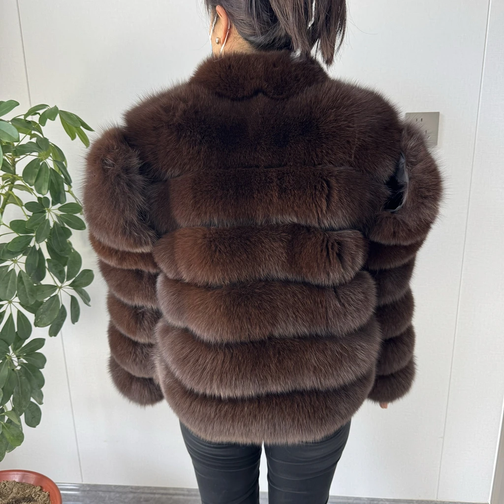 2026 NEW style Fox Fur Coat Real Winter New Outwears Women's Fashion Luxury Jacket High Quality Clothing Natural And Stand Colla