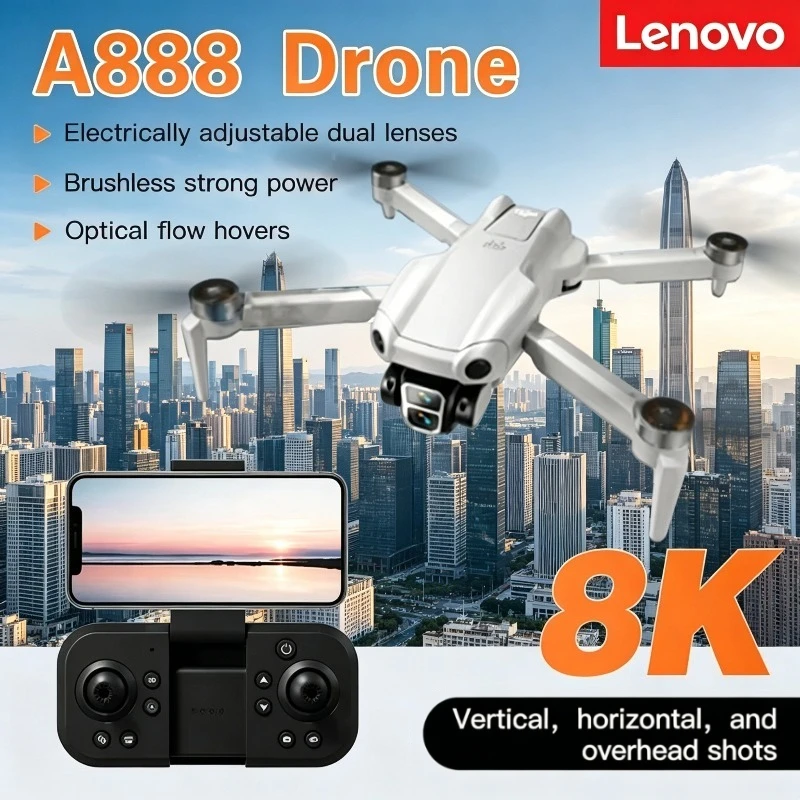 

Lenovo A888 Pro Drone Professional 8K Dual Camera 5G WIFI Remote Control with screen Brushless Motor Avoidance Quadcopter