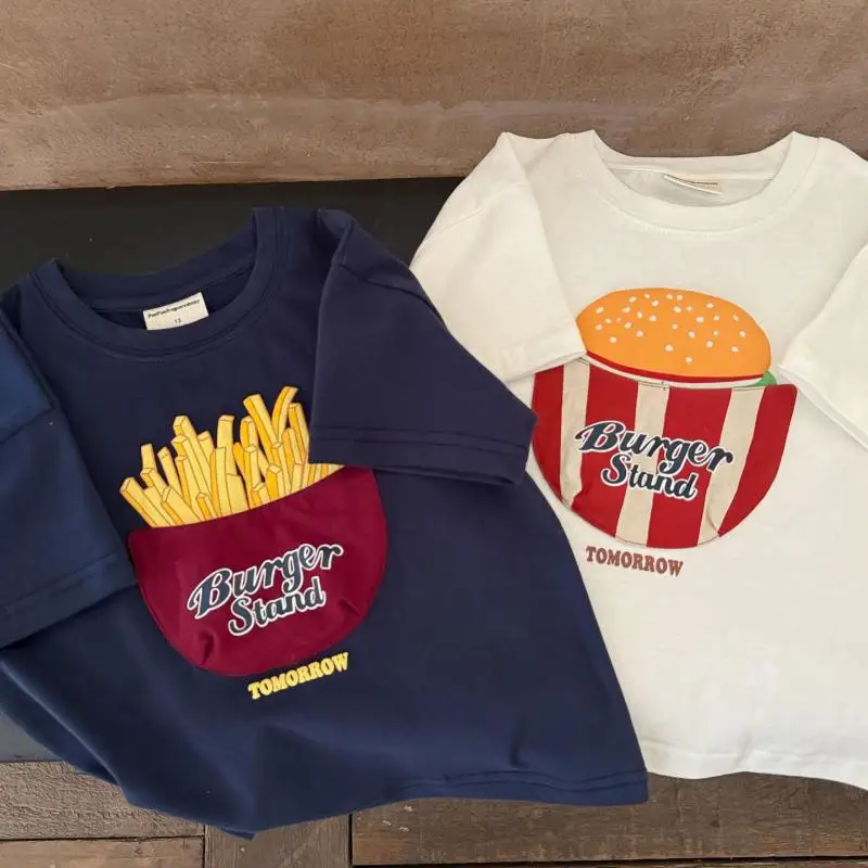 

2026 Summer New Children Short Sleeve T Shirts Cotton Boys Girls Cartoon Casual Tee Baby Loose O-neck T Shirts Kids Clothes