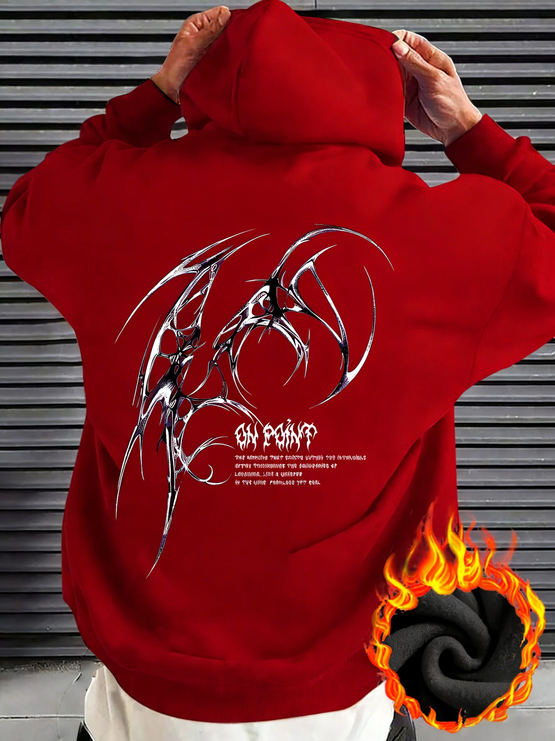 Men's Gothic Wing Pattern Hoodie