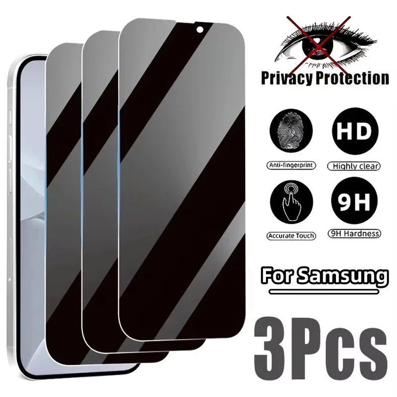 Privacy Temered Glass For Samsung S24 S25 S26 Ultra S23 S21 S20 S24 FE S22 Plus Note 20 Anti-Scratch Anti Spy Screen Protector
