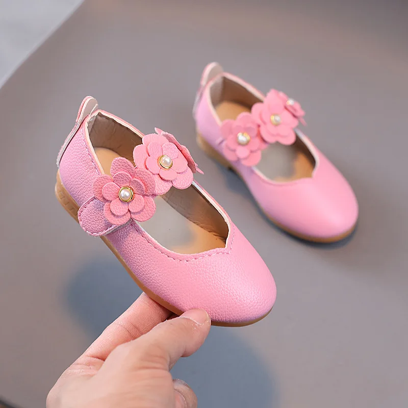 

Flower Girl Leather Shoes 2025 Spring Autumn Soft Sole Princess Toddler Kids Single Shoes Big Girls Baby Footwear School Shoes