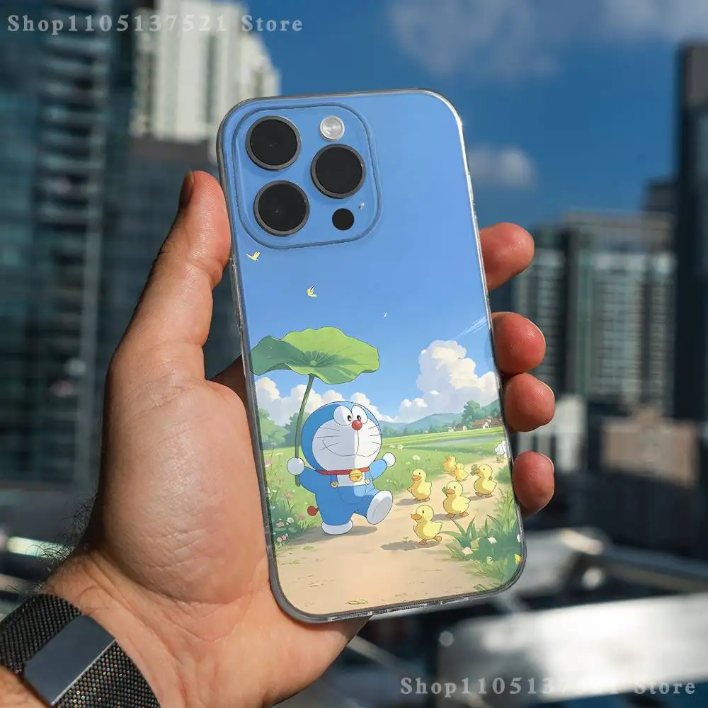 Funda de teléfono Anime d-dorae-mon para iPhone 17,16,15,14,13,12,11 Pro,Max,Plus,X,XS,XR,SE4,E Mini funda suave transparente