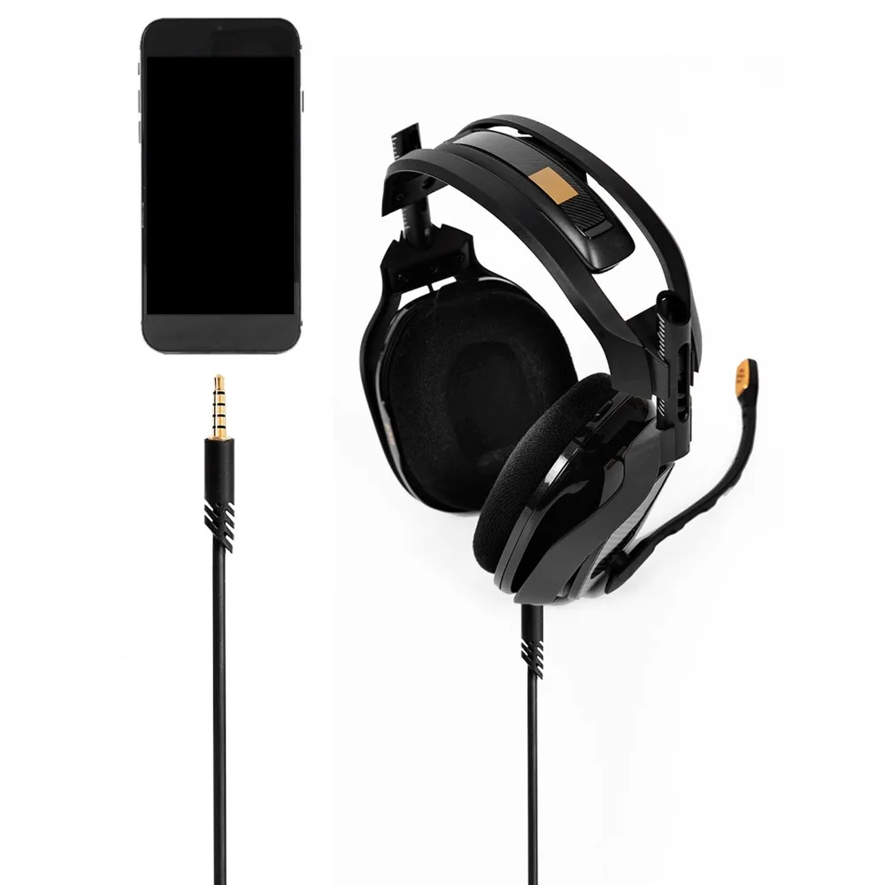 3.5mm Headphone Cable Plug and Play 2m/6.6ft Audio Line Volume Control Replacement Cable for Logitech Astro A10 A30 A40