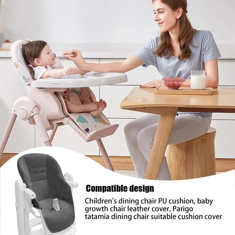 PU Leather High Chair Almofada para crianças, Soft Seat Cover Pad, Proteção de cadeira confortável, Esponja para crianças