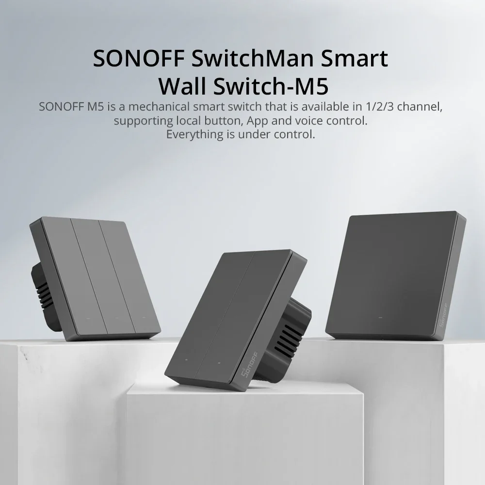 Sonoff M5 86 1C/2C/3C Switchman Wifi Smart Switch Remote Control APP Press Button Wall Timer Switch Via eWelink Alexa Google