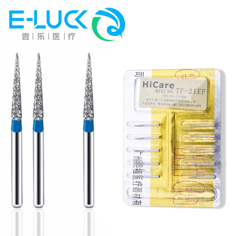 

10 Pcs/pack Dental Diamond Burs FG 1.6mm Polishing Drill Ball Taper Flat For Teeth Porcelain Ceramics Composite Polishing