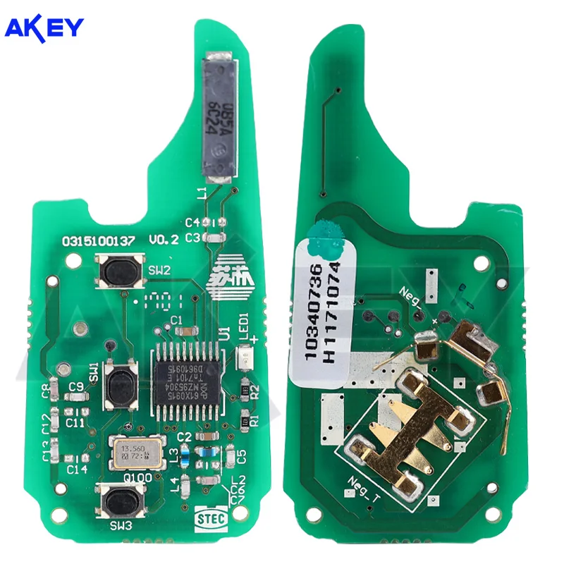 3 Buttons Auto Smart Remote Key Flip Folding Car Key 433Mhz with ID47 Chip (7953) for MG HS ZTS ZS MG3 MG6 MG5 RX5 RX8 I5 I6