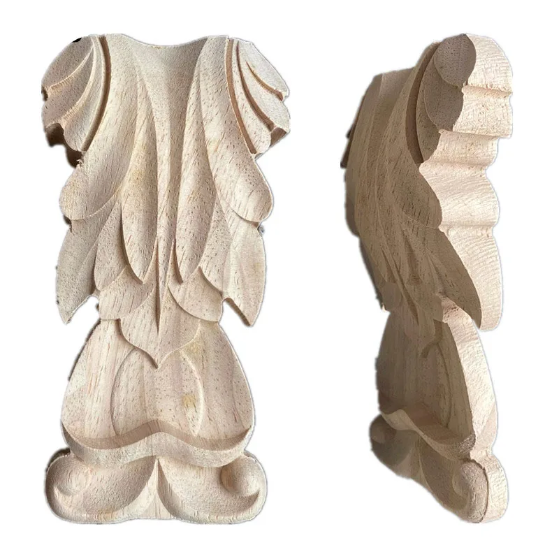 14-16cm Wood Applique Decal Figurines Natural Oak Wood Carved Applique Furniture Vintage Home Decoration Maison Accessories