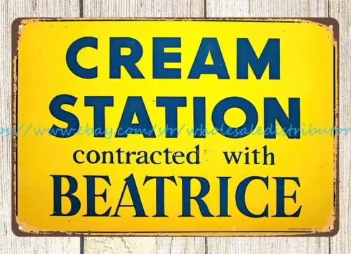 shop decoration Beatrice Cream Station Dairy farm metal tin sign