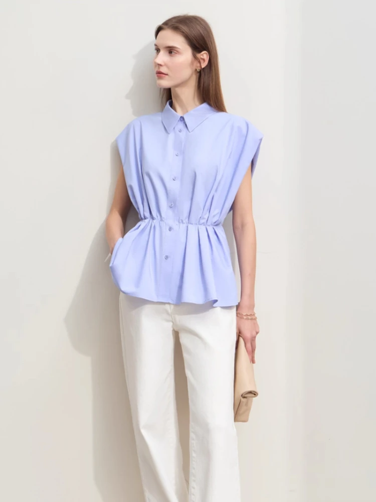 Amii Minimalisme Damesshirt 2025, zomer nieuwe commuter shirts met korte mouwen voor dames, mode, elegante blouse voor dames 12442007