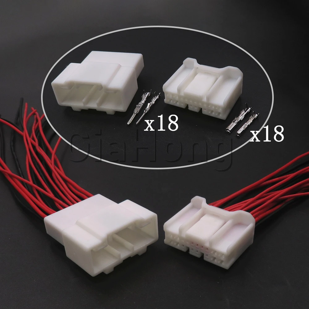 1 Set 18 Ways AC Assembly Car Electric Wiring Socket Auto Male Female Adaptor 6098-5594 6098-5604 Composite Connector