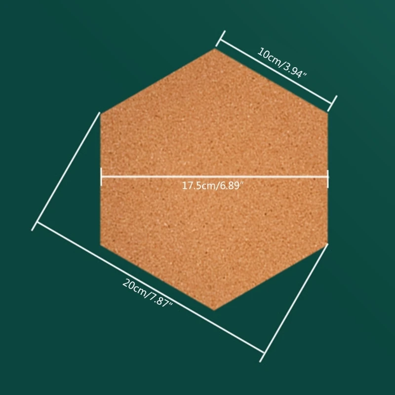 5 STKS Hexagon Kurk Prikbord Zelfklevend Kurkbord voor Fotowanddecoratie