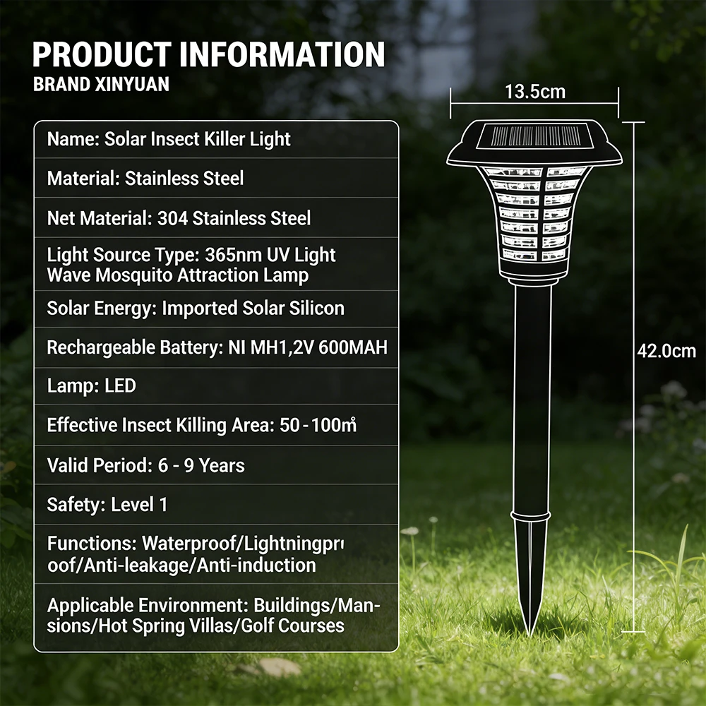 Portable Solar Bug Zapper Outdoor Indoor Waterproof Mosquito Killer Lamp Cordless Mosquito Insect for Patio, Backyard, Camping