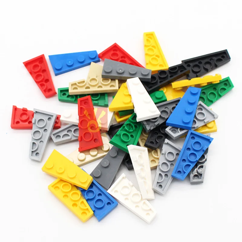 30pcs MOC Wedge Plate 4x2 Left Right Brick Parts Compatible with 41770 41769 Classic Piece Building Blocks Toy Accessory